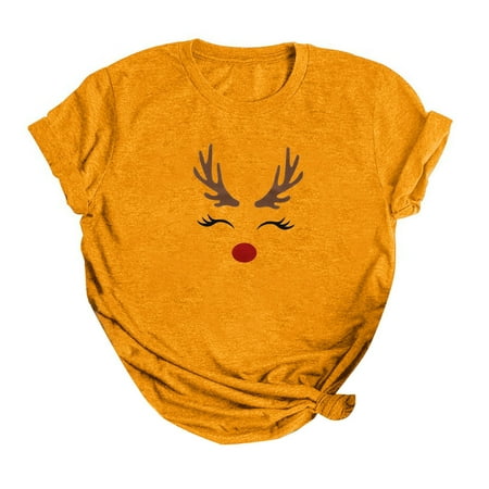 

HSMQHJWE Plus Size Tunic Tops Women Loose Fit Athletic Tops Christmas Tshirt For Women Funny Graphic Gift Tee Shirts Casual Short Sleeve Party Tops Spandex Scrub Shirts