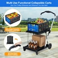 thumbnail image 4 of Ataucjin 2-Tier Folding Shopping Cart Foldable Grocery Cart With Wheels And Removable Storage Crate Multi Use Mobile Folding Trolley Portable Collapsible Utility Cart For Home Supermarket, 4 of 7