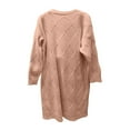 thumbnail image 6 of Lovskoo 2024 Cardigan Sweaters for Women Open Front Long Sleeve Leisure Medium Long Cable Knit Thick Knitting Oversized Winter Outerwear Tops Pink, 6 of 6