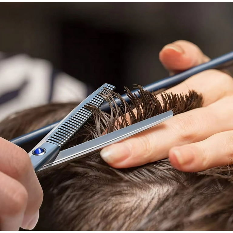 Professional Razor Edge Hair Cutting Thinning Shears Set - Barber Blending Shears & Stainless Steel Texturizing Scissors for Women, Men, Kids & Dogs TIKA