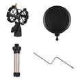thumbnail image 3 of Mini Desktop Microphone Stand + Shock Mount Mic Holder + Pop Filter Kit for Studio Recording Online Broadcasting Chatting Singing Meeting, 3 of 6