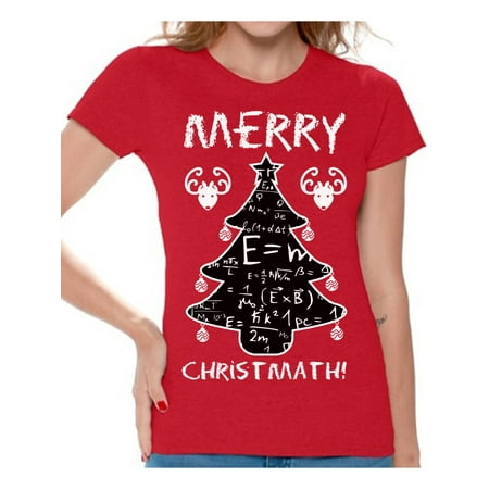 Awkward Styles Merry Christmath Tshirt Christmas Math Formulas Shirt Funny Christmas Shirts for Women Xmas Holiday Gifts Women's Ugly Christmas T Shirt Geeky Math Xmas Tshirt Christmas Gifts for (Best Gifts For Nerds)