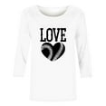 thumbnail image 4 of Runfenguu Plus Size Graphic Tees Womens T Shirts Loose Fits Ladies' Printed Round Neck Three Quarter Sleeve 3/4 Sleeve T-Shirt Loose, 4 of 4