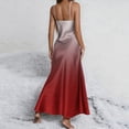 thumbnail image 6 of Mifsaly Satin Silk Dress for Women Deep V-Neck Spaghetti Strap Nightgown Gradient Side Slit Maxi Sleep Dresses Lightweight Soft Nightwear and Loungewear L, 6 of 8
