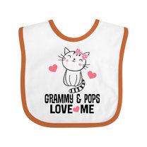 Inktastic Grammy and Pops Granddaughter Cat Girls Baby Bib