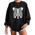 thumbnail image 1 of Pullovers d'Halloween pour Femmes Manches Longues Chandails en Molleton Squelette Drôle Citrouille, 1 of 5