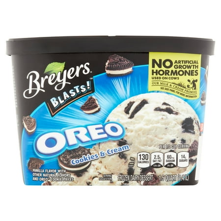 Breyers Blasts! Oreo Cookies & Cream Frozen Dairy Dessert, 1.5 qt