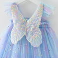 thumbnail image 4 of Curuila Toddler Girls Dress With Butterfly Wing Embroider Sleeveless Sequin Print Square Neckline Dresses Clothes Size 2-3 Years Blue, 4 of 5