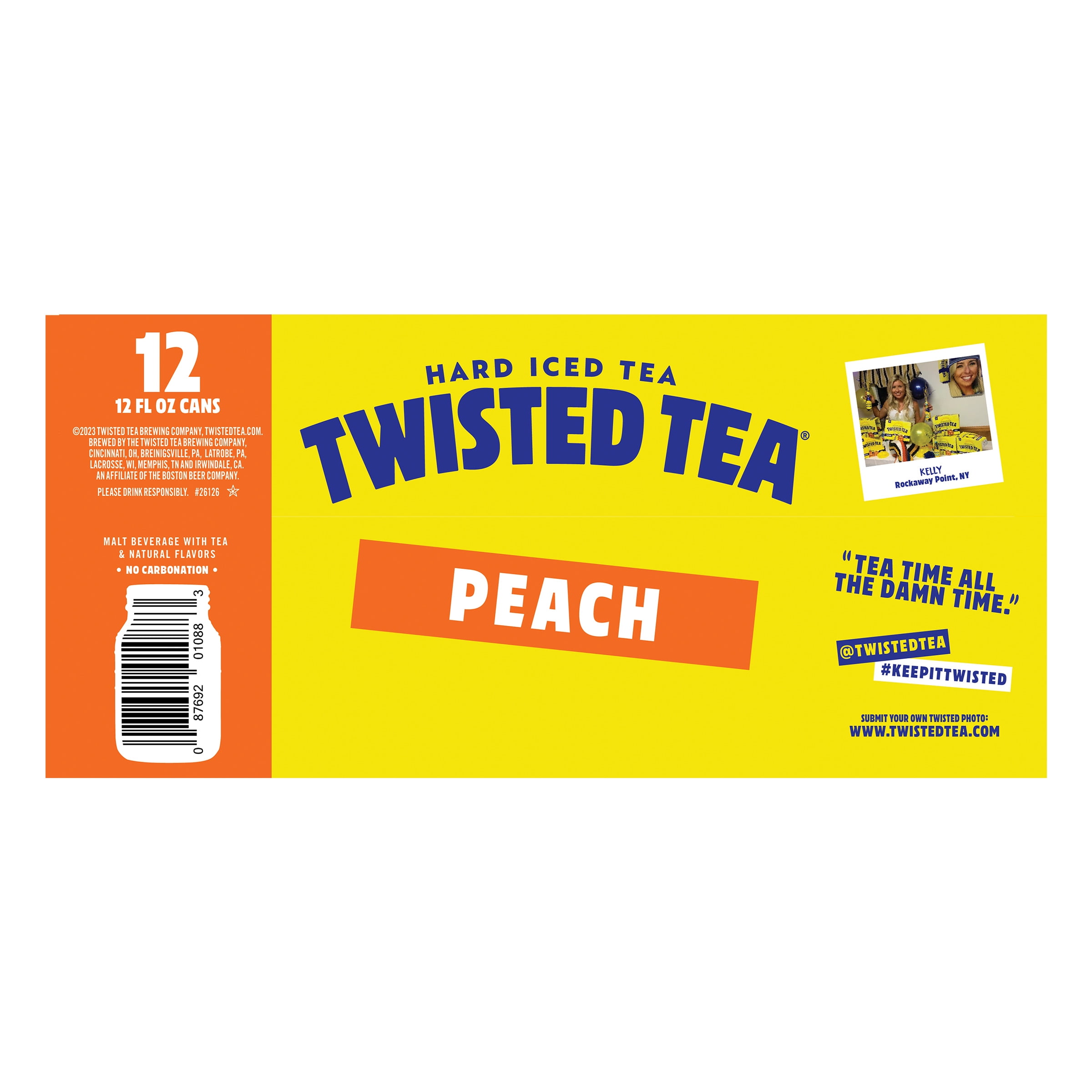Twisted Tea Peach Hard Iced Tea, 12 pack, 12 fl oz Aluminum Cans, 5% ABV