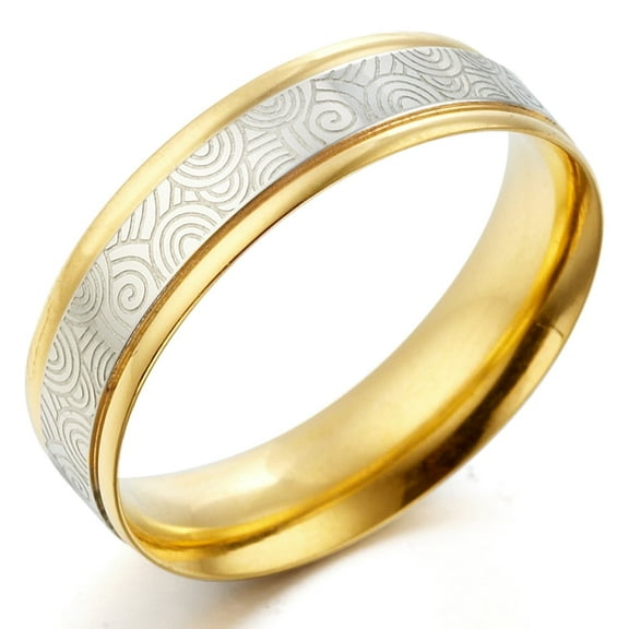 Gemini Groom or Bride 18K Gold Filled CZ Diamonds Anniversary Wedding Titanium Ring Width 6mm US Size 6mm 13 Valentine's Day Gift