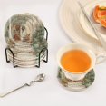 thumbnail image 5 of 6 Pcs Drink Coasters with Holder 3.94in Woven Coasters for Drinks Charming Christmas Doorway Coaster Set for Protection Table, 5 of 7