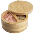 thumbnail image 1 of Seasoning Box with Swivel Lid Bamboo Salt Cellar with Lid and Spoon, 1 of 5