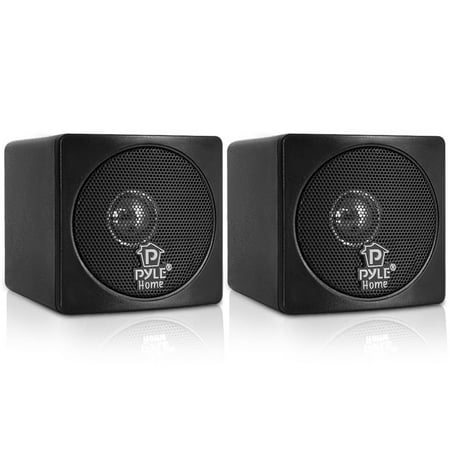 PYLE PCB3BK - 3'' 100 Watt Black Mini Cube Bookshelf Speaker In Black (Jamo Bookshelf Speakers Best Price)
