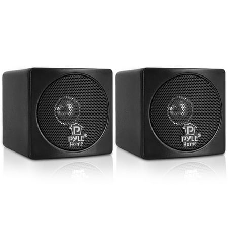 PYLE PCB3BK - 3'' 100 Watt Black Mini Cube Bookshelf Speaker In Black (Best Bookshelf Speakers With Subwoofer)