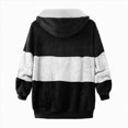 thumbnail image 5 of Towmus Sherpa Jackets for Women Fuzzy Fleece Teddy Coat Color Block Faux Shearling Cardigan Warm Hooded Zip Up Outwear, 5 of 5
