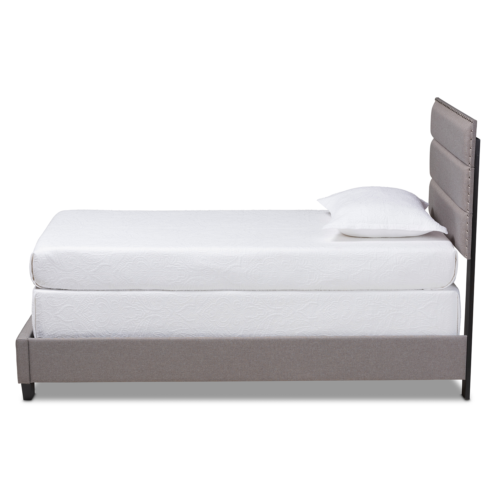 Baxton Studio Ansa Modern and Contemporary Gray Fabric Upholstered Twin Size Bed