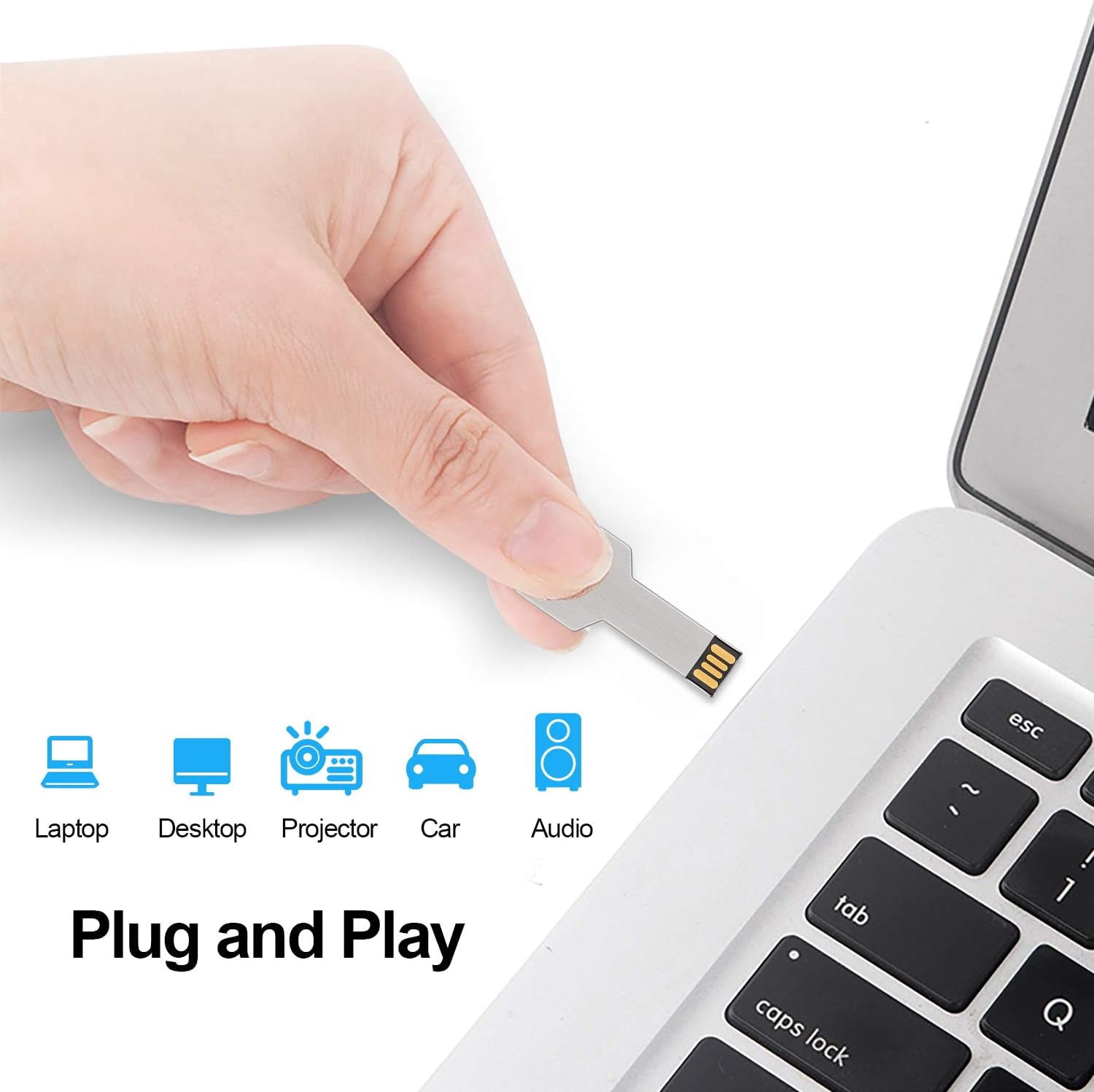 128GB USB2.0 Flash Drive 10 Pack, Color Flash Drive Key Shape Metal Thumb Drive(128GB* 5 Mixed Colors)