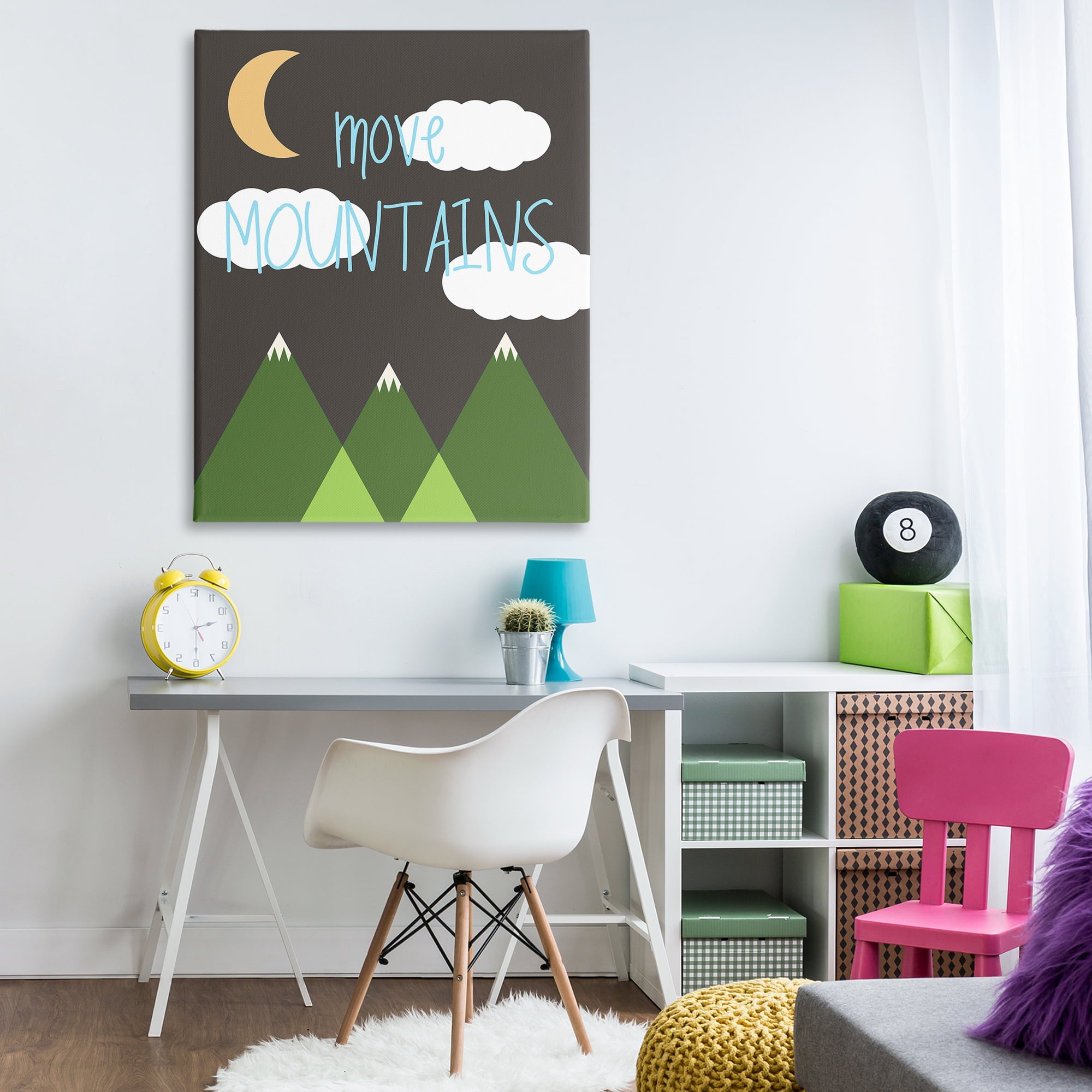 Stupell Industries Inspiring Move Mountains Landscape Painting Gallery Wrapped Canvas Art Print Wall Art, 36 x 48