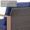 thumbnail image 4 of POCASSY 75" Wide Outdoor Sofa Outdoor Furniture Sets, All-Weather Brown Wicker Rattan Outdoor Couch with Ottomans and Cushions for Garden Backyard Poolside, Blue, 4 of 9