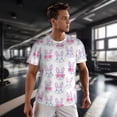 thumbnail image 3 of Wukai Heart Rabbit Print Men's Short-Sleeved Mesh T-Shirt,Quick-Dry Short Sleeve Workout T-Shirt-5X-Large, 3 of 8
