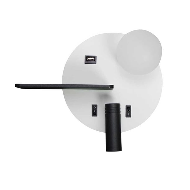 Luz de Pared Cateissary de Aluminio con Interfaz USB Negro Tipo 2