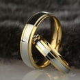 thumbnail image 6 of 316L Stainless Steel Couple Rings Gold Plating Engagement Jewelry Band Size 5-13, 6 of 6