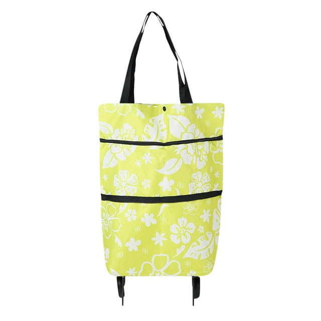 Sacs de Magasinage Réutilisables Chariot de Magasinage Pliable Chariot de Magasinage en Tissu Souple avec Roues Pliantes Sac de Magasinage Réutilisable Économisant l'Effort pour Magasinage Ou Voyage Petit Sac de Voyage