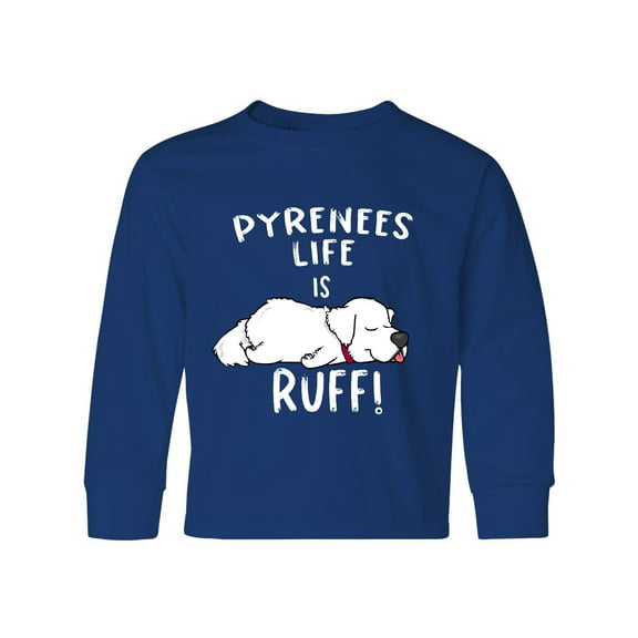 Inktastic Pyrenees Life is Ruff Great Pyrenees Long Sleeve Youth T-Shirt