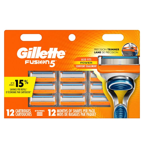 Cuchillas de Afeitar Gillette Fusion5 - Recarga de 12 Cuchillas para Hombre