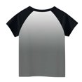 thumbnail image 4 of Kids Raglan Baseball T-Shirts Boys Girls Gradient Cotton Tops Short Sleeve Crew Neck Summer Casual Tees Color Block T Shirts Size 3-14, Gray, 3 Years, 4 of 7