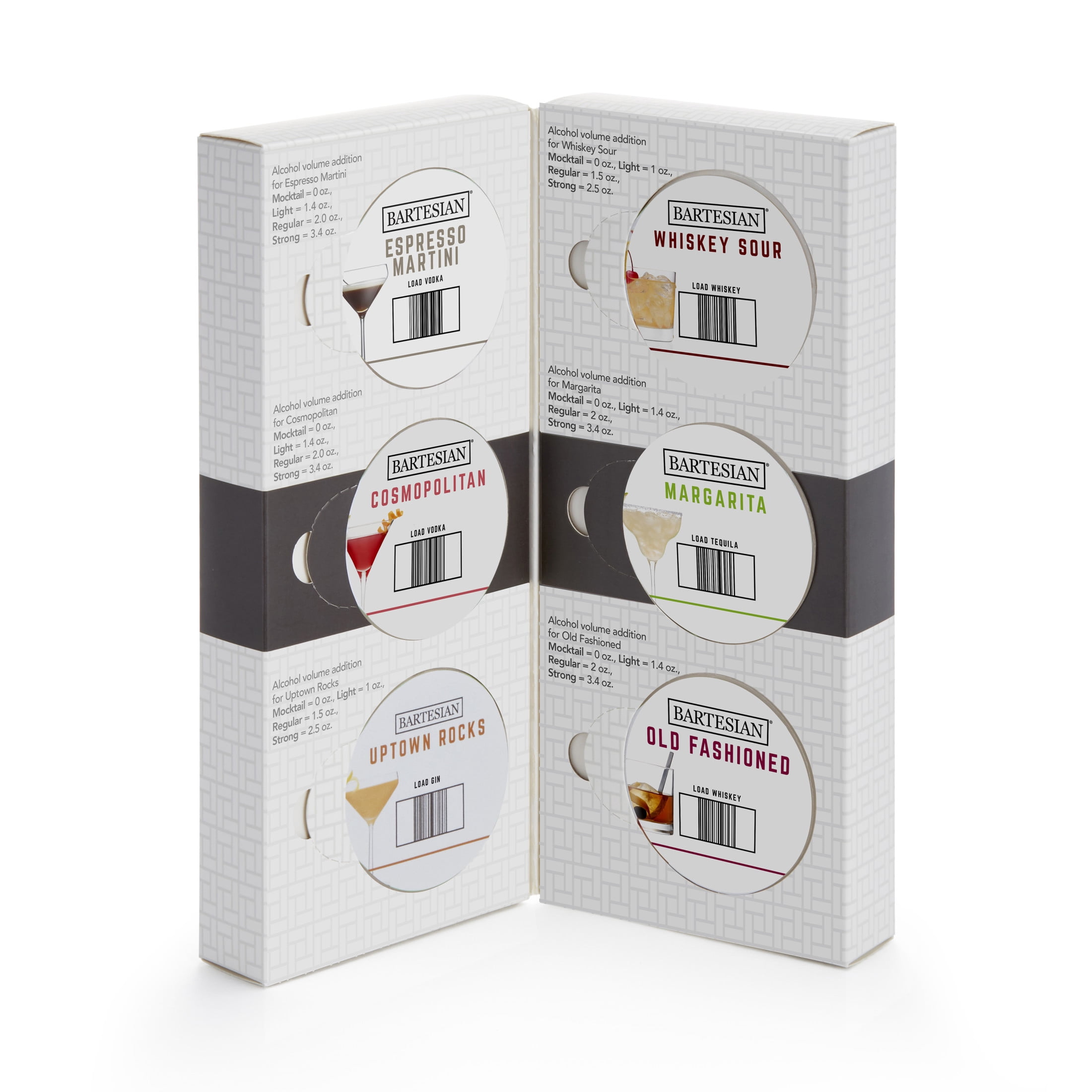 Bartesian Cocktail Mixer Capsules, The Classic Favorites Collection, 6 Pack