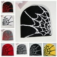 thumbnail image 2 of TELOLY Beanies Hats Men,Versatile for Daily Use and Sports Beanies,Spiderweb Jacquard Design Mens Beanie,Black1,OneSize, 2 of 4