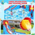 thumbnail image 4 of Qhomic Water Slide with 470W Blower, Bounce House with Slide, Climbing Wall, Basketball Hoop, Soccer Goal, Water Cannon, Pool, Tunnel, Water Park for Children Ages 3-10, 4 of 8