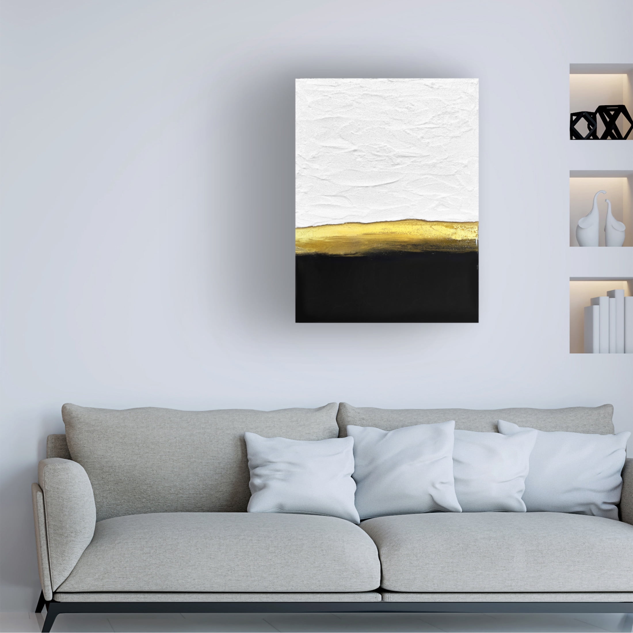 Trademark Fine Art Alyson Storms  Black and White Golden Night Canvas Wall Art