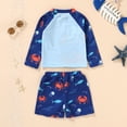 thumbnail image 2 of Younger Tree Toddler Baby Boys Swimsuits Trunk Rashguard Long Sleeve Top Shorts Two Pieces Bathing Suit Swimwear Outfit for 2-3T, 2 of 8