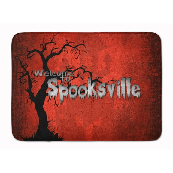 Welcome to Spooksville Halloween Machine Washable Memory Foam Mat