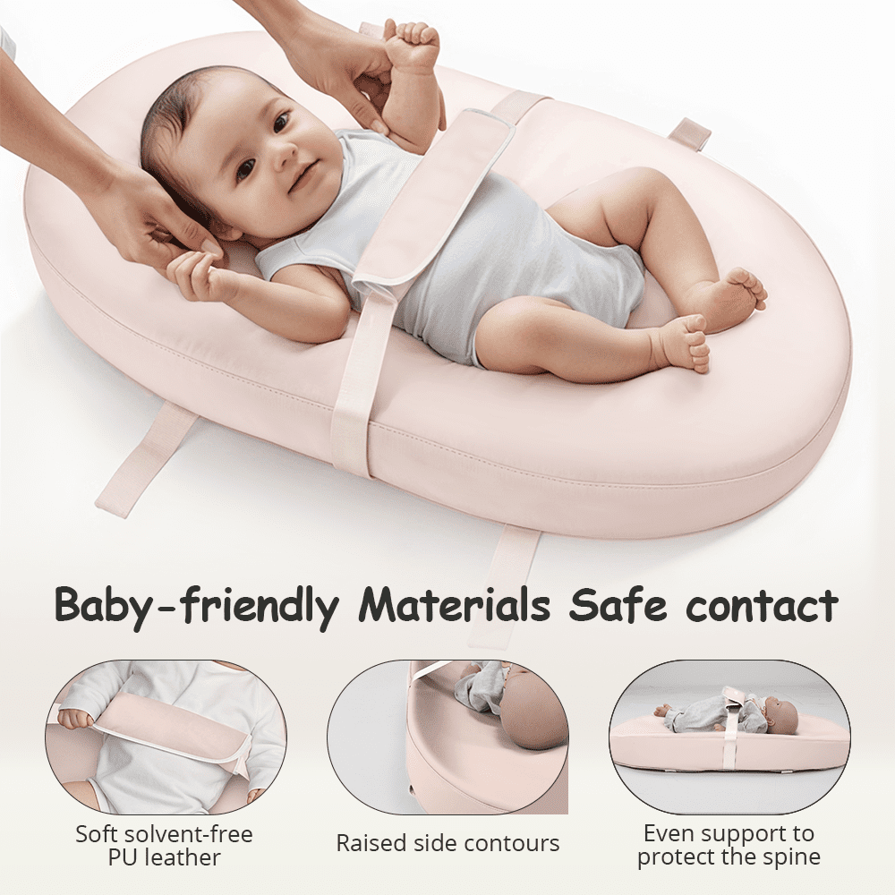 Baby Changing Pad, Caveen Wipeable Baby Changing Station for Diaper Change and Dresser, with Waterproof PU Cover and Non-Slip Bottom, Portable,Pink