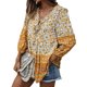 thumbnail image 3 of Sunloudy Blusa de primavera para mujer, camisa bohemia con cuello en V y flores de manga 3/4 con cuello en V, blusas sueltas estilo suéter de otoño para mujer Sunloudy  moda, 3 of 10