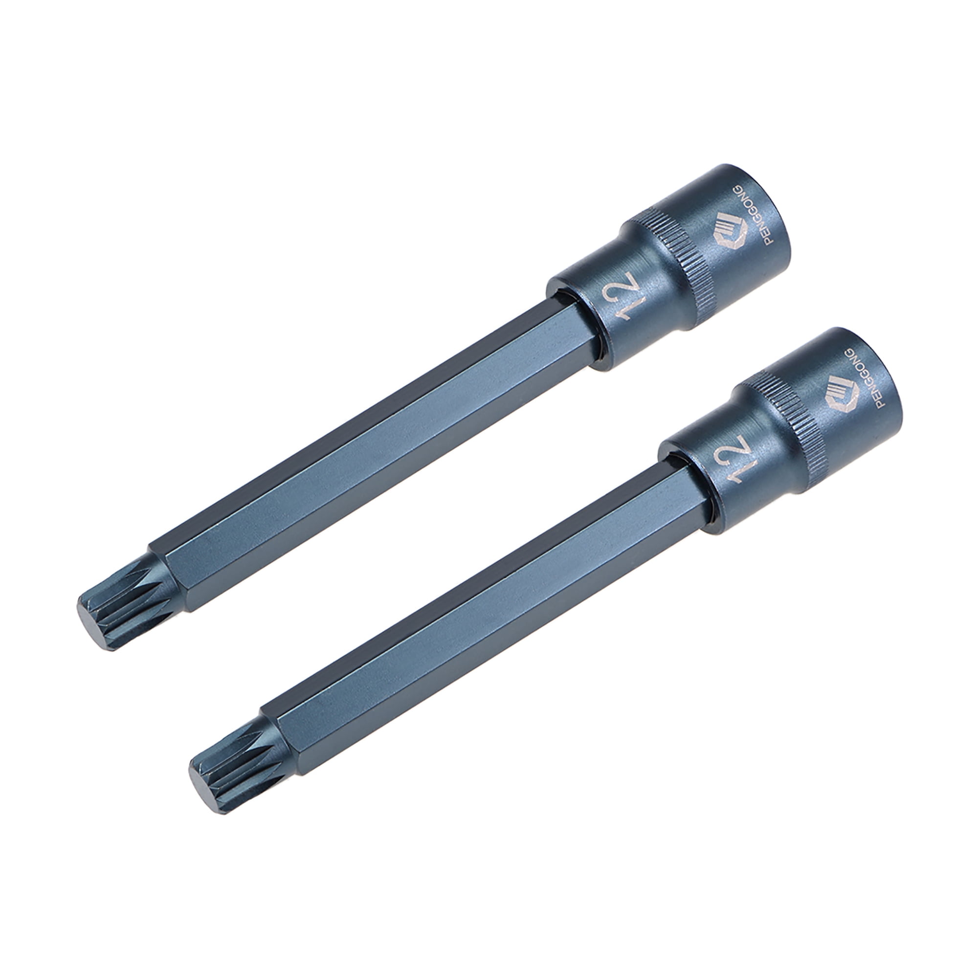 2 Pcs 1/2Inch Drive x M12 Triple Square Spline Bit Socket, Metric 5.5