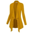 thumbnail image 2 of Made by Johnny Women's Drape Front Open Cardigan Long Sleeve Irregular Hem S-5XL Plus Size L MUSTARD, 2 of 6