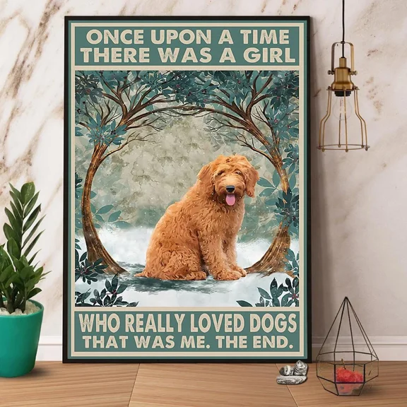Poster Goldendoodle There Was A Girl Who Really Lovedogs - UNFRAMED Poster Prints, Wall Art For Home Decor Or Office - Great Gift Idea For Friends & Family, 8x12