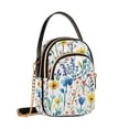 thumbnail image 7 of FORMRS Crossbody Bag for Women Quilted Travel Shoulder Cell Phone Purse with Chain Strap Handbag, Blue Wildflower Pattern, 7 of 7