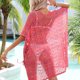 thumbnail image 4 of Traje de baño holgado con escote en V rojo y aberturas para días de playa elegantes de verano, 4 of 6
