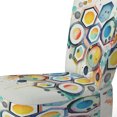 thumbnail image 4 of Designart "Geometric Hexagon and Circle III" Chaise d'Appoint Moderne Rembourrée Bleue - Fauteuil Moderne pour Chambre, 4 of 7