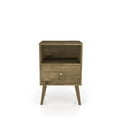 thumbnail image 3 of Manhattan Comfort Liberty Mid Century - Modern Nightstand 1.0 with 1 Cubby Space and 1 Drawer in Rustic Brown, 3 of 9