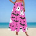 thumbnail image 2 of Vynhevius Women Halloween Print Skirt Elastic Waist A-line Flowy Party Maxi, 2 of 5