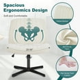 thumbnail image 6 of JIOABL Criss Cross Chair with Wheels,Wide Seat Ergonomic Desk Chair,U Shaped Backrest,Height Adjustable Armless Swivel Chair for Home Office,Vanity & Living Room,Linen Beige, 6 of 7