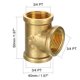thumbnail image 2 of Conector de Acoplamiento en T de Latón 3/4PT Rosca Hembra, 2 of 3