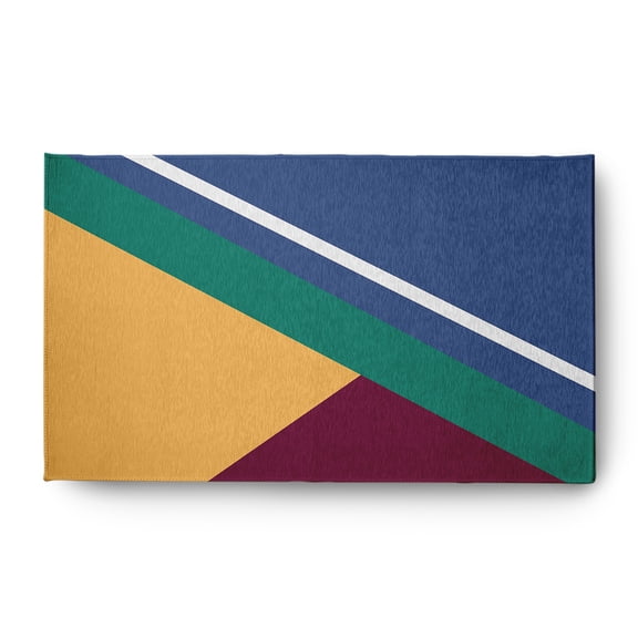 3' x 5' Simply Daisy Bold Shapes Modern & Contemporary Chenille Area Rug, Nautical Navy