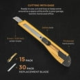 thumbnail image 4 of xianyou-15 PCS Utility Knife Box Cutters Retractable Razor Knife 9mm with 30 PCS Extra Snap Off Blades for Lightweight Office, Home, Arts Crafts, Hobby, 4 of 4